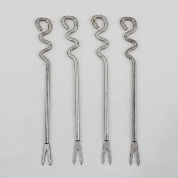 Set of 4 Stainless Steel Fondue Forks 6.5in Twisted Handles