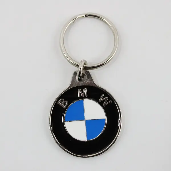 Modern Circular Metal BMW Logo Keyring Pendant 