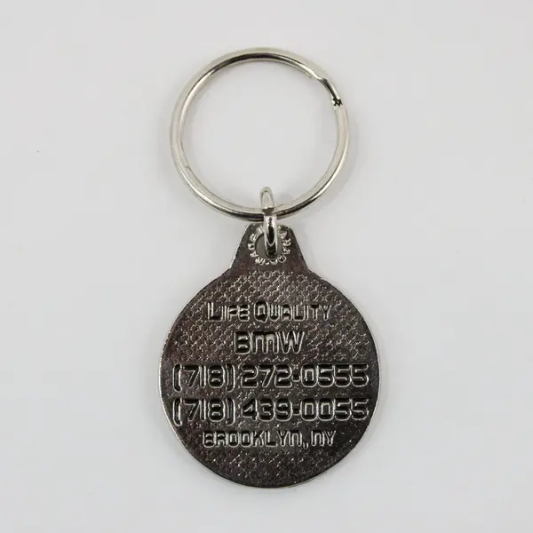 Modern Circular Metal BMW Logo Keyring Pendant 