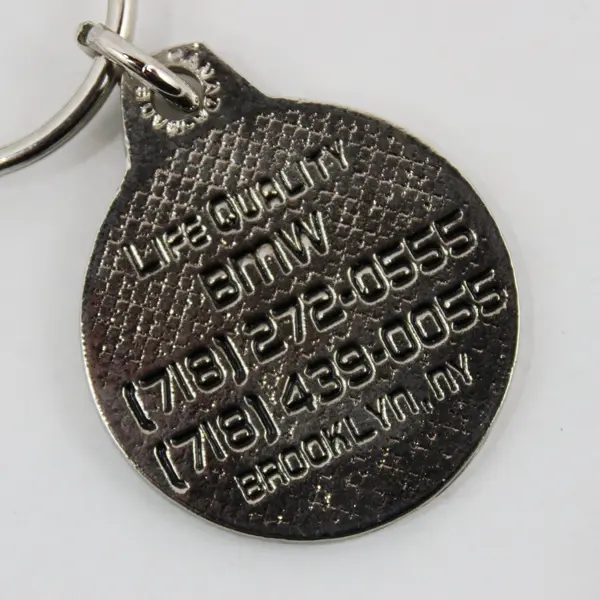 Modern Circular Metal BMW Logo Keyring Pendant 