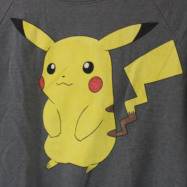 Pokemon Women's Gray Pikachu Front & Back Graphic Sweater Small