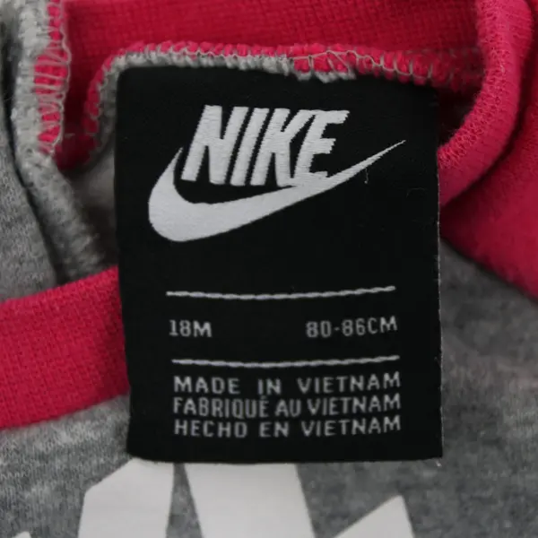 Nike Baby Girls Pink Gray Polka Dot Crewneck Sweater 18M