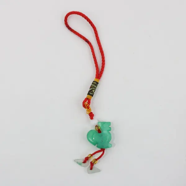 Hand-Carved Natural Jadeite Chinese Zodiac Rooster Pendant Charm