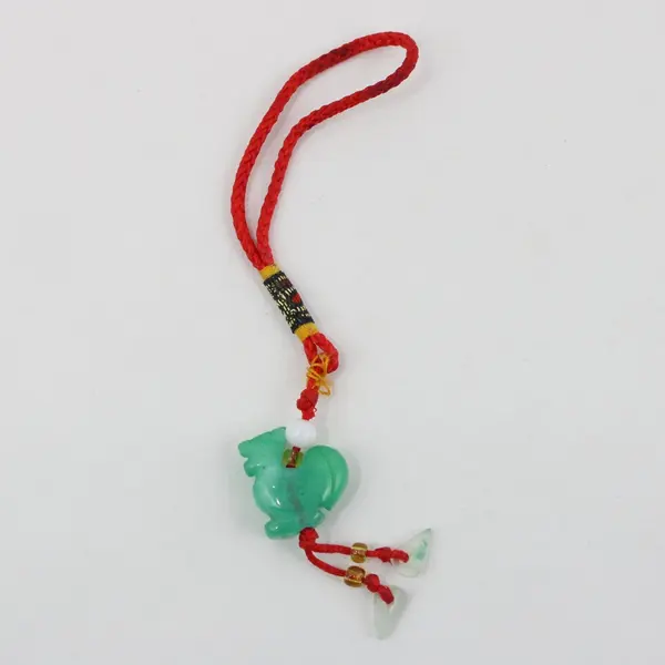 Hand-Carved Natural Jadeite Chinese Zodiac Rooster Pendant Charm