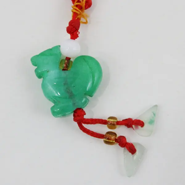 Hand-Carved Natural Jadeite Chinese Zodiac Rooster Pendant Charm