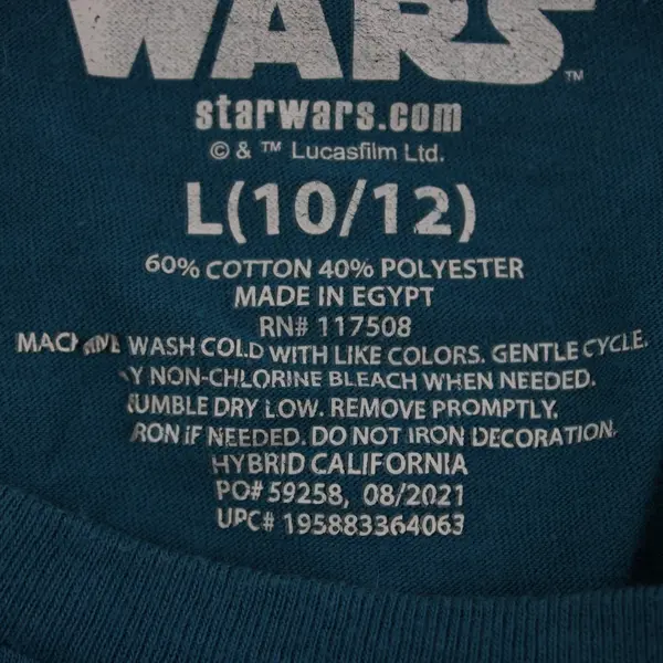 Star Wars Girls Baby Grogu Teal Long Sleeve Shirt Size L 10/12