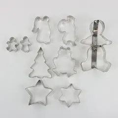 Lot of 9 Rowoco Metal Cookie Cutters, Assorted Shapes/Sizes US Made 