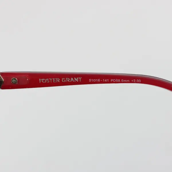 Foster Grant Reading Eye Glasses Burgundy +2.00, Pink Fabric Case Pre-Owned 