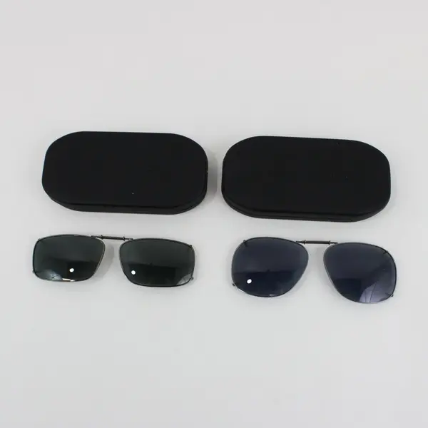 Lot of 2 Pairs Polar Optics Polarized Full-Frame Clip-On Sunglasses in Cases