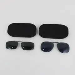 Lot of 2 Pairs Polar Optics Polarized Full-Frame Clip-On Sunglasses in Cases