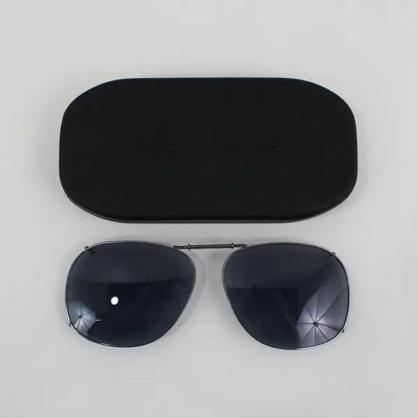 Lot of 2 Pairs Polar Optics Polarized Full-Frame Clip-On Sunglasses in Cases