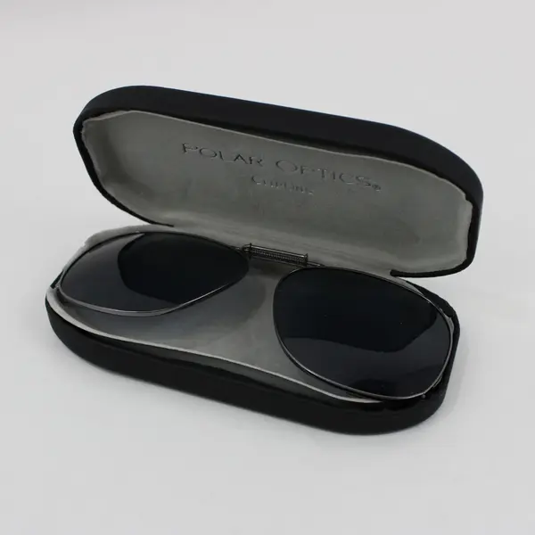 Lot of 2 Pairs Polar Optics Polarized Full-Frame Clip-On Sunglasses in Cases
