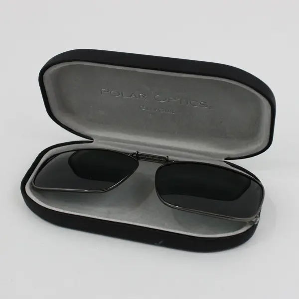 Lot of 2 Pairs Polar Optics Polarized Full-Frame Clip-On Sunglasses in Cases
