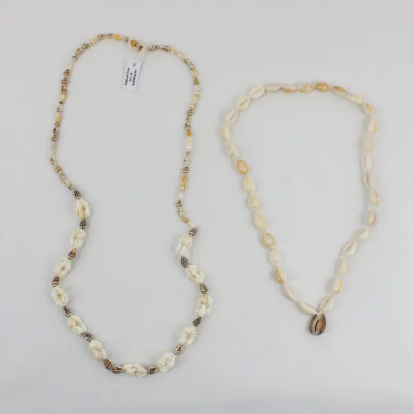 Lot of 2 Hand-made Seashell Necklaces from the Philippines 