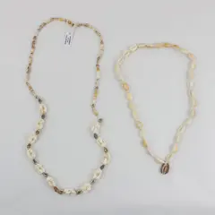Lot of 2 Hand-made Seashell Necklaces from the Philippines 