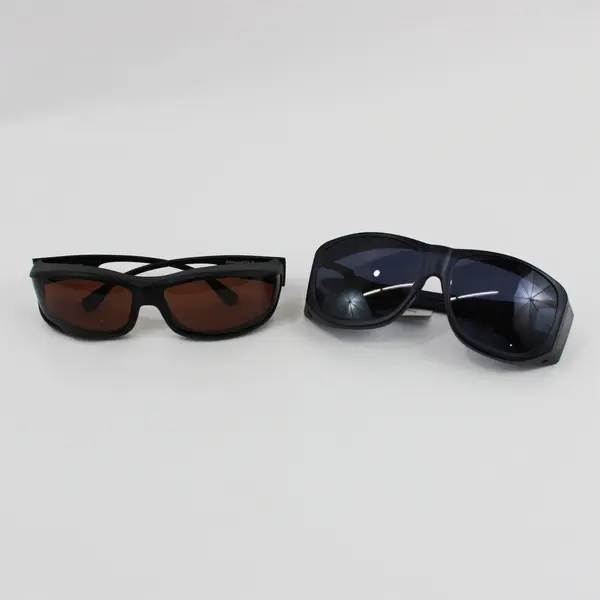 Lot of 2 Solar Shield Polarized Fit-Over Sunglasses Black