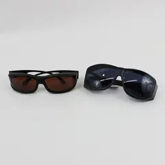 Lot of 2 Solar Shield Polarized Fit-Over Sunglasses Black