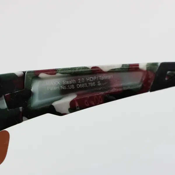 MAXX Stealth Wraparound Sun Glasses +2.0 Magnification, camo-pattern frame 