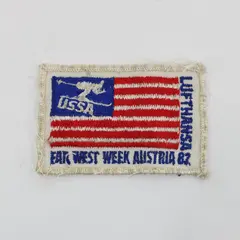 Vintage USSA Far West Ski Patch Austria 1982 Embroidered American Flag