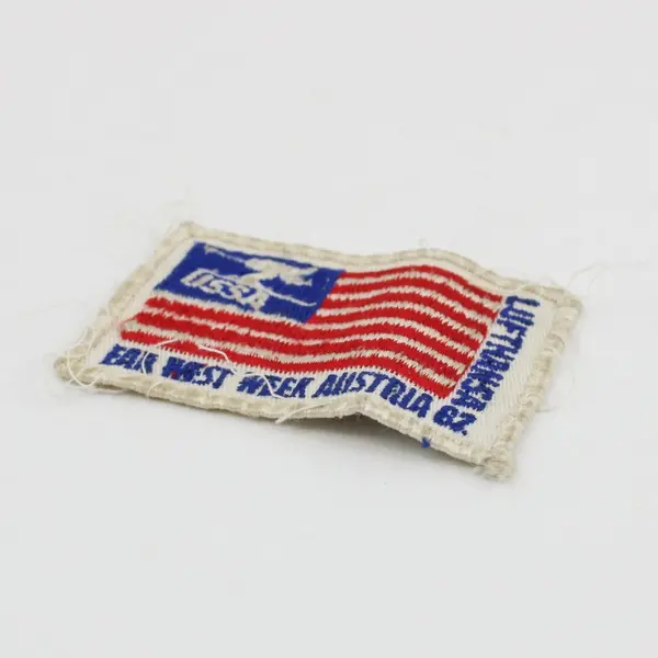 Vintage USSA Far West Ski Patch Austria 1982 Embroidered American Flag