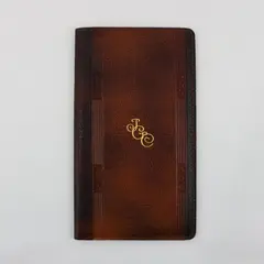 Vintage Brown Textured Leather Billfold Wallet Monogram J.G.C.