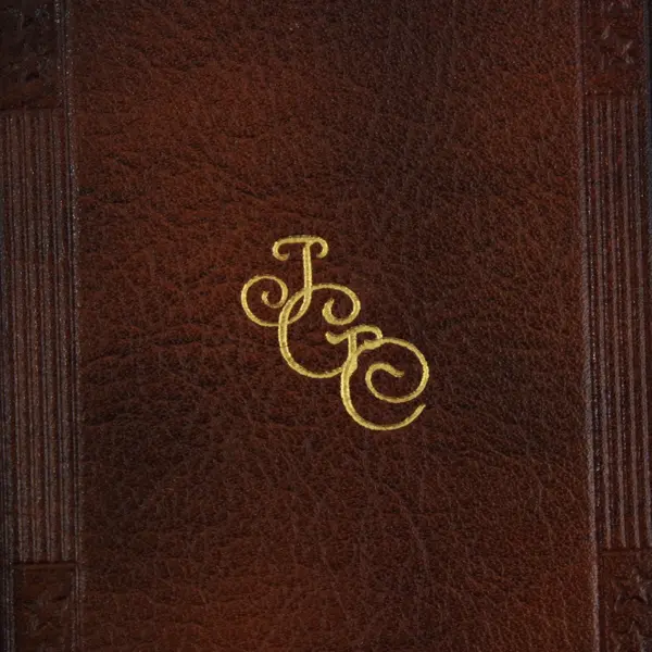Vintage Brown Textured Leather Billfold Wallet Monogram J.G.C.