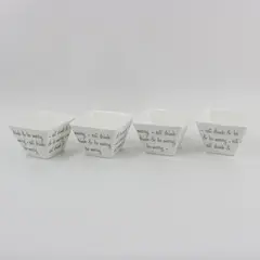 Lot of 4 Ciroa Eat Drink & Be Merry Holiday Porcelain Bowls