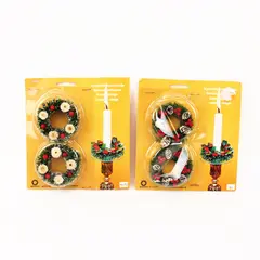 Weiste Christmas Candle Rings Set of 4 Handmade in Finland Pinecones Berries