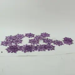 Set of 18 Purple Glitter Snowflake Christmas Tree Ornaments