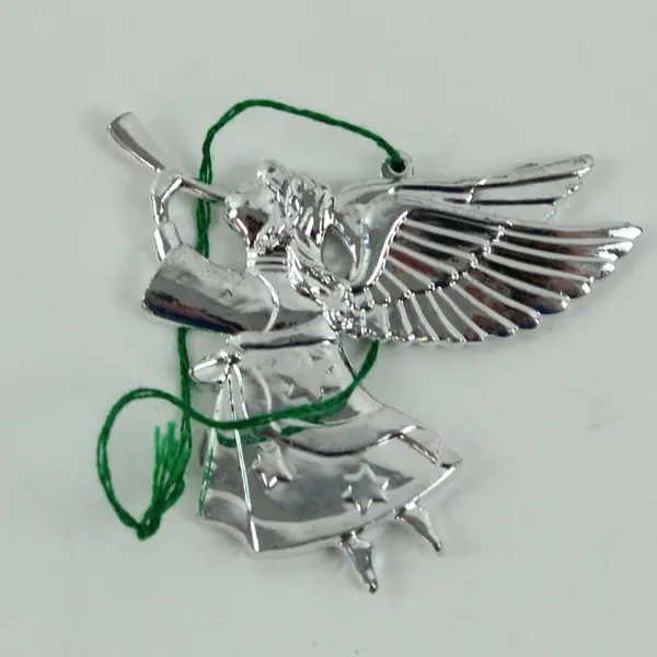 Lot of 9 Silver-Tone Plastic St Michael Angel Ornaments