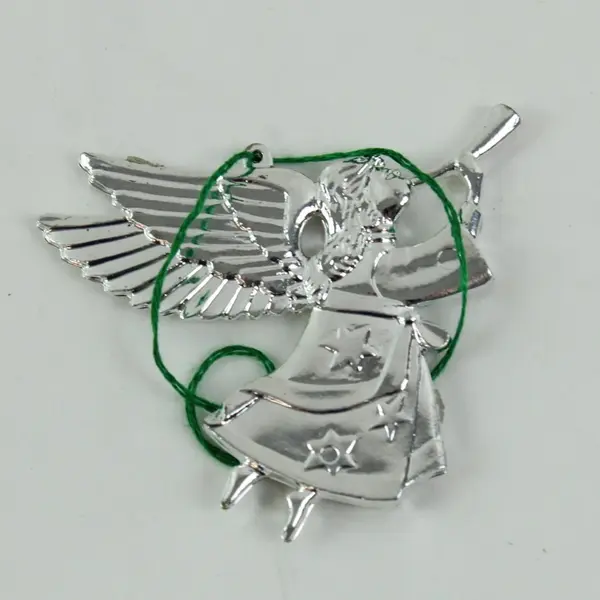 Lot of 9 Silver-Tone Plastic St Michael Angel Ornaments
