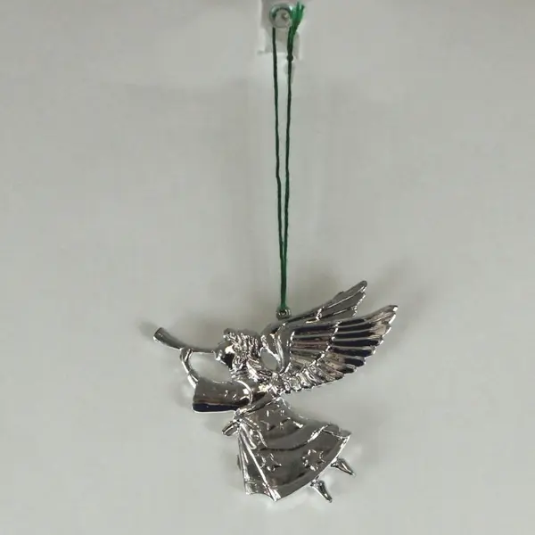 Lot of 9 Silver-Tone Plastic St Michael Angel Ornaments