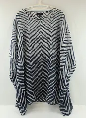 Charlie Paige Zebra Print Shawl Black White Gray Free Size