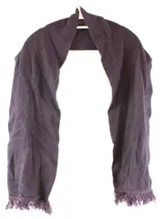 Koru Women's Dark Purple Textured Fringed Scarf Wrap
