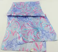 Women's Lightweight Floral Scarf Blue Pink Teal Rectangular 59x13