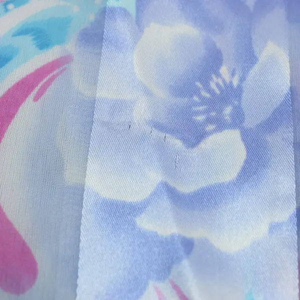 Women's Lightweight Floral Scarf Blue Pink Teal Rectangular 59x13