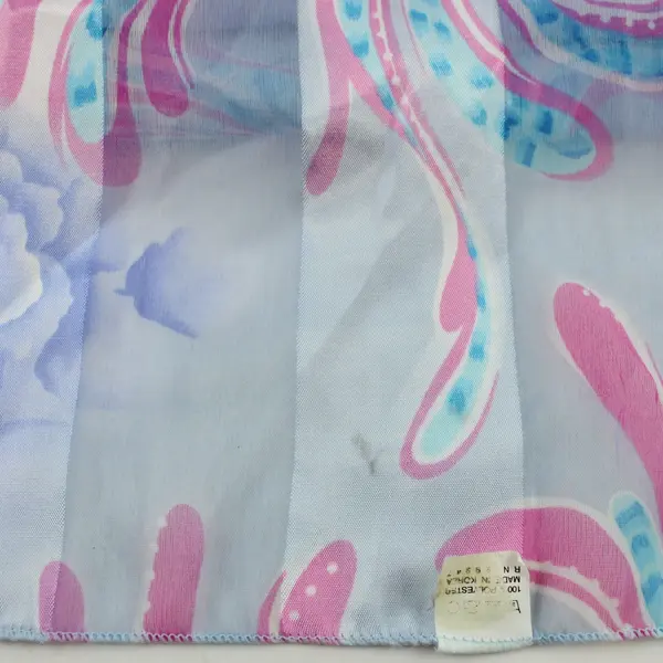 Women's Lightweight Floral Scarf Blue Pink Teal Rectangular 59x13