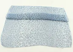 Leopard Print Sheer Lightweight Scarf Blue Gray