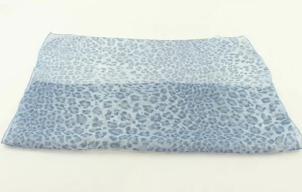 Leopard Print Sheer Lightweight Scarf Blue Gray