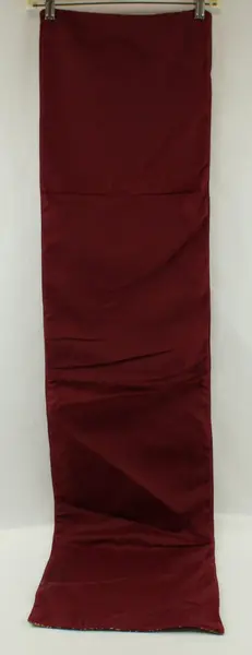 Woven Tapestry Table Runner Burgundy Red Gold Floral Harvest