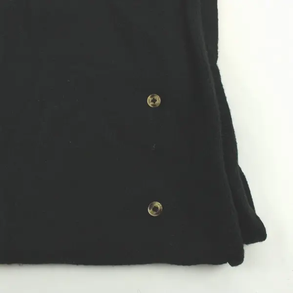 JH Smith Co Women's Black Knitted Button Shoulder Wrap
