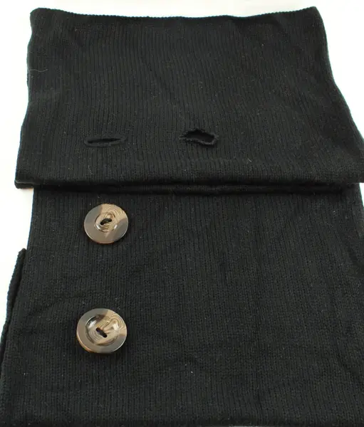 JH Smith Co Women's Black Knitted Button Shoulder Wrap
