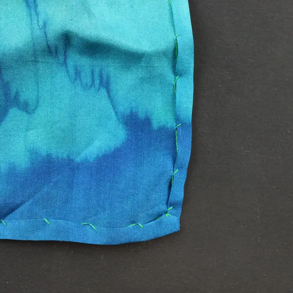 Hand-Dyed Cotton Batik Scarf Blue Turquoise Green White