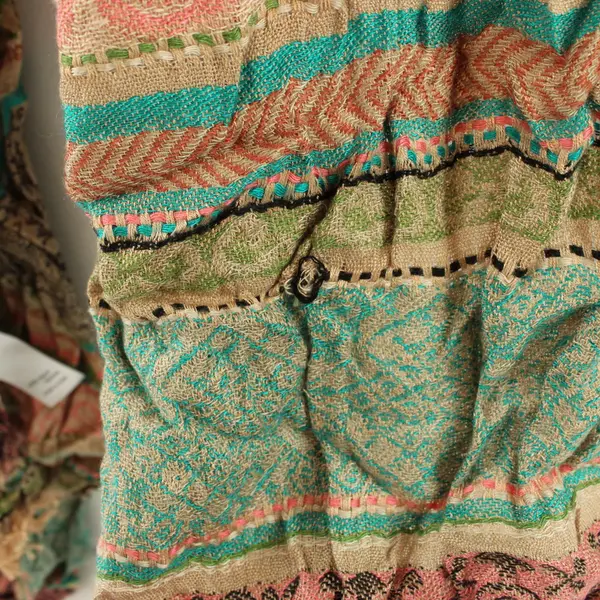 Maurices Multicolor Handwoven Scarf Striped Fringe 68 x 22"