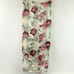 Women's Floral Polyester Scarf Pink Rose Print Lightweight
