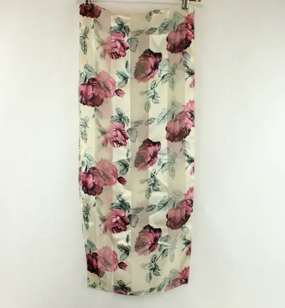 Women's Floral Polyester Scarf Pink Rose Print Lightweight