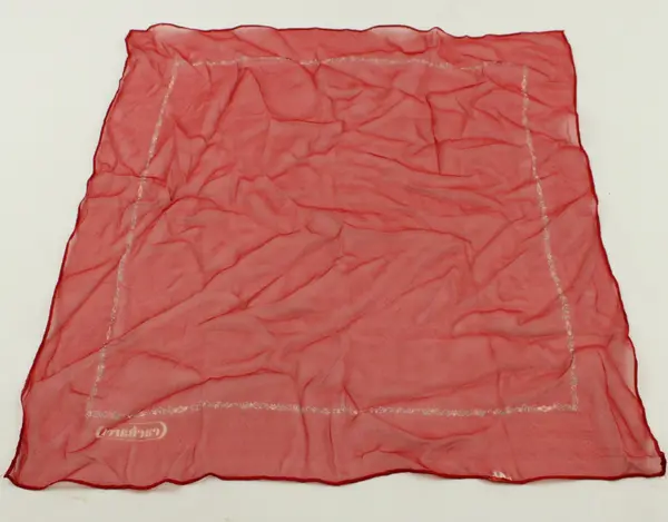 Cacharel Red Sheer Square Scarf Decorative Border