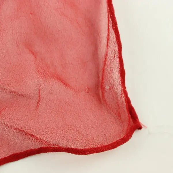 Cacharel Red Sheer Square Scarf Decorative Border