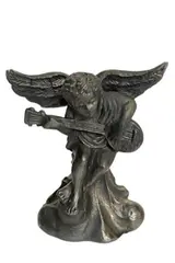 Perth Pewter Cherub Angel with Mandolin Miniature Figurine 1.25" Collectible