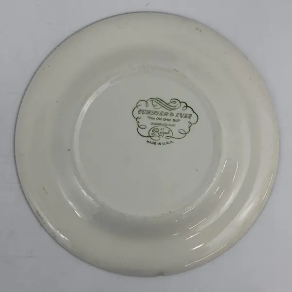 Set of 2 Royal China Currier & Ives Old Grist Mill Dinner Plates 10.5 Inch